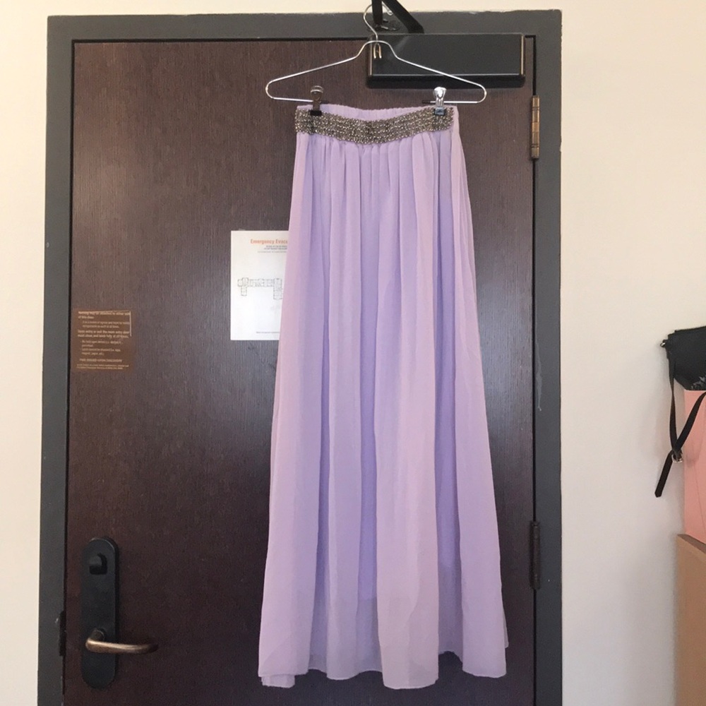Lavender / Lilac Maxi skirt tulle and beaded waist